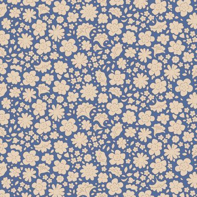 Tilda Carla BLUE Fabric by the Yard - Premium Cotton Material for Quilting, Sewing & DIY Crafts - Perfect for Home Decor, Apparel & Scrapbooking Projects