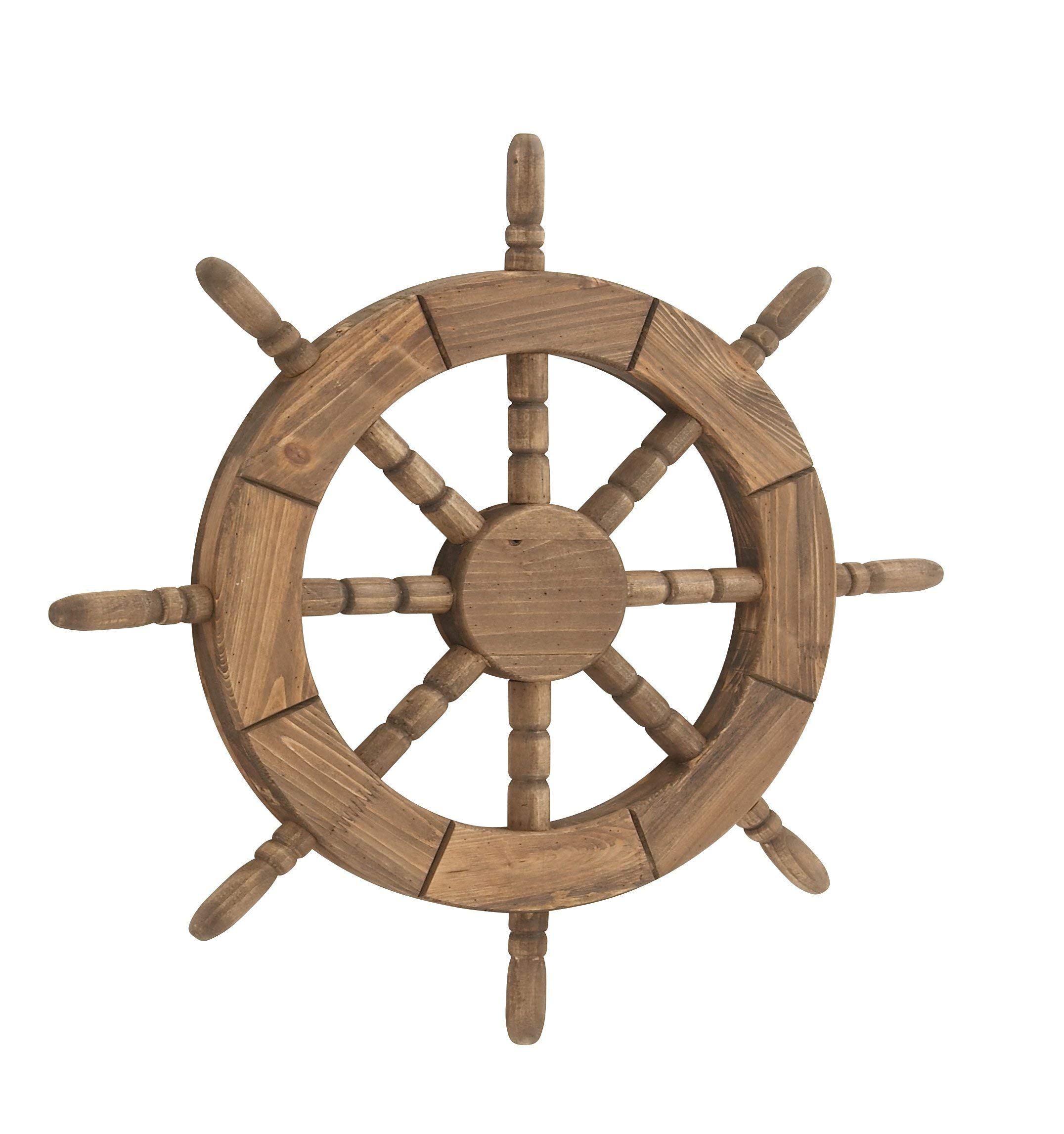 Handcrafted Wooden Ship Wheel Wall Decor - Nautical Home & Garden Decoration for Living Room, Bedroom, or Outdoor Spaces | Perfect for Coastal, Beach House, and Marine Theme Interiors