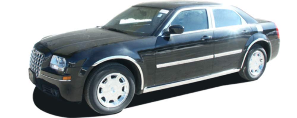 Chrome Plated ABS Plastic Mirror Cover Set for 2005-2010 Chrysler 300, 2006-2010 Dodge Charger, 2005-2008 Dodge Magnum - 2 Piece Replacement for Non-Painted Mirrors (MC45765) | Easy Installation & Enhanced Style Upgrade