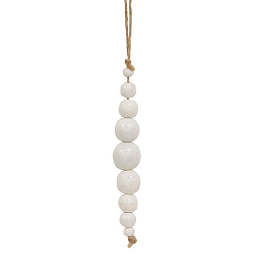 Glittered White Wood Icicle Ornament - Medium Size - Christmas Tree Decorations for Holiday Home Decor & Party Favors