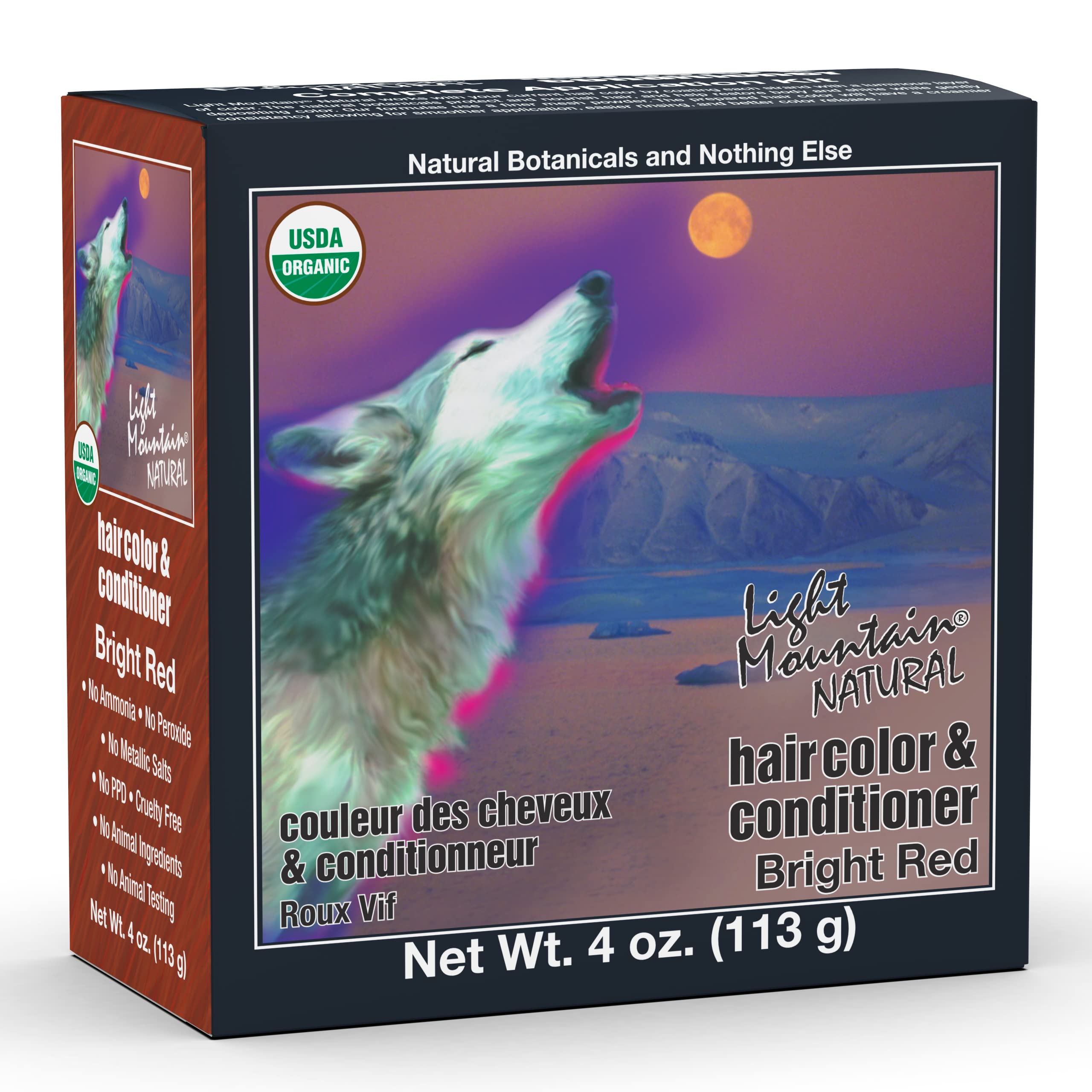 Light Mountain Henna Hair Color & Conditioner - Natural Bright Red Hair Dye for Men & Women | Organic Henna Powder with Botanicals | Chemical-Free, Semi-Permanent Hair Color (4oz) | Perfect for DIY Hair Coloring at Home, Natural Hair Care, and Vegan Beauty Routines