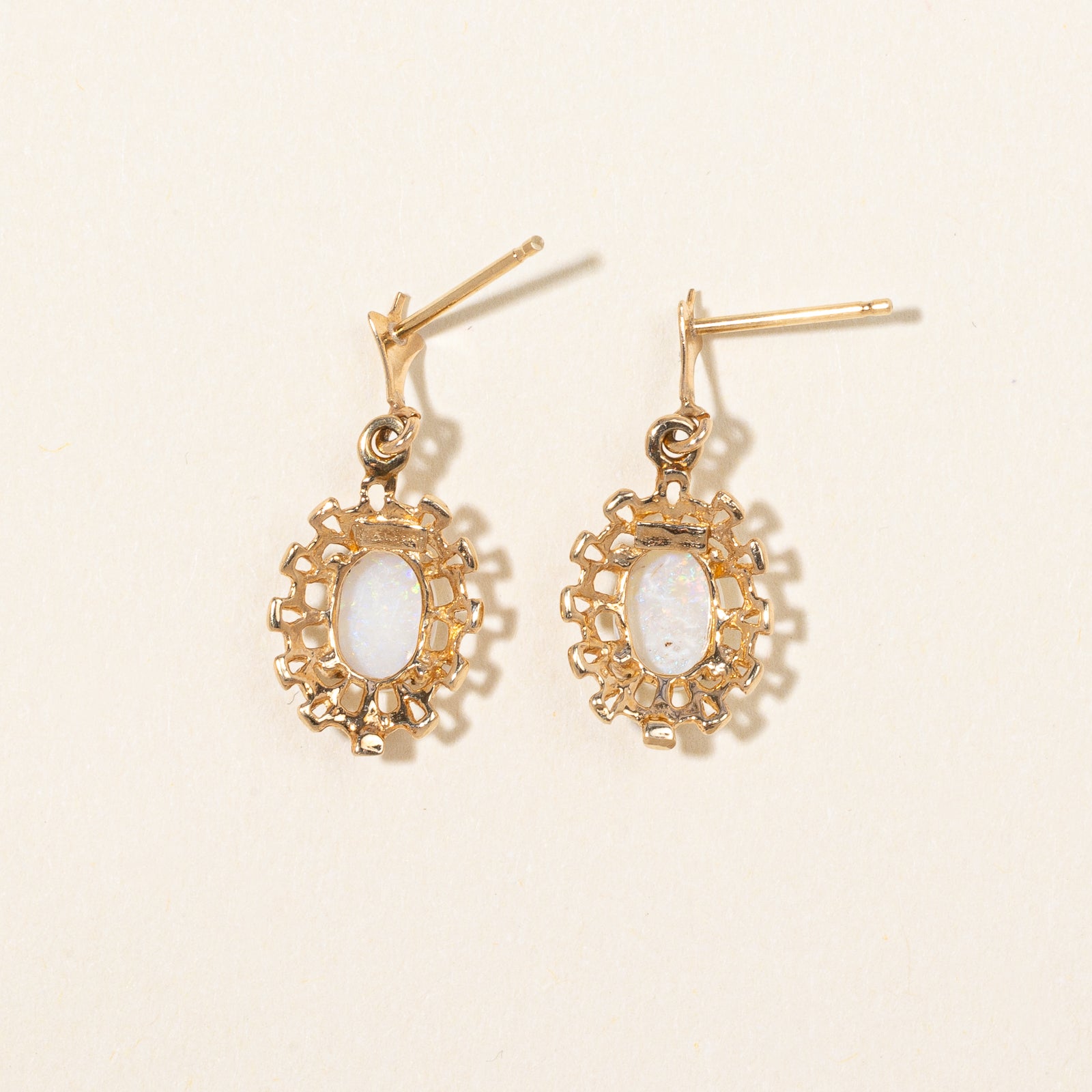 Opal Ornate Earrings for Women | 0.46ctw Genuine Opal Jewelry | Elegant Dangle Earrings for Party, Wedding & Special Occasions