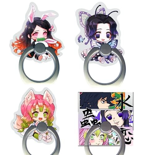 Kerr's Choice Anime Slayer Phone Ring Holder - Adjustable Finger Grip Stand for Smartphones & Tablets - Compatible with iPhone, iPad, Samsung - Perfect for Watching Videos, Gaming & Hands-Free Use