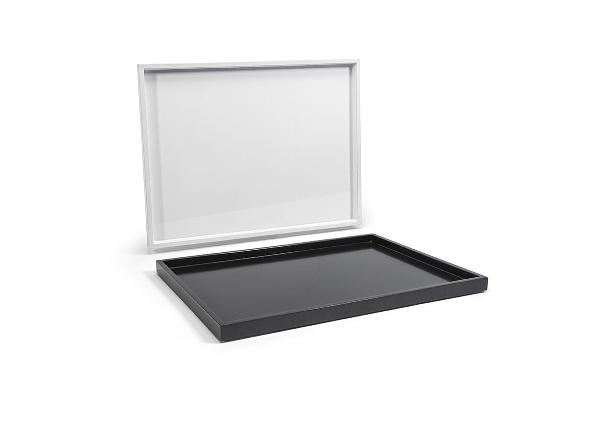 FOH New York Serving Tray Set of 4 - 16.75 x 13 Inches - Elegant Party Platter for Entertaining, Dining, and Home Decor
