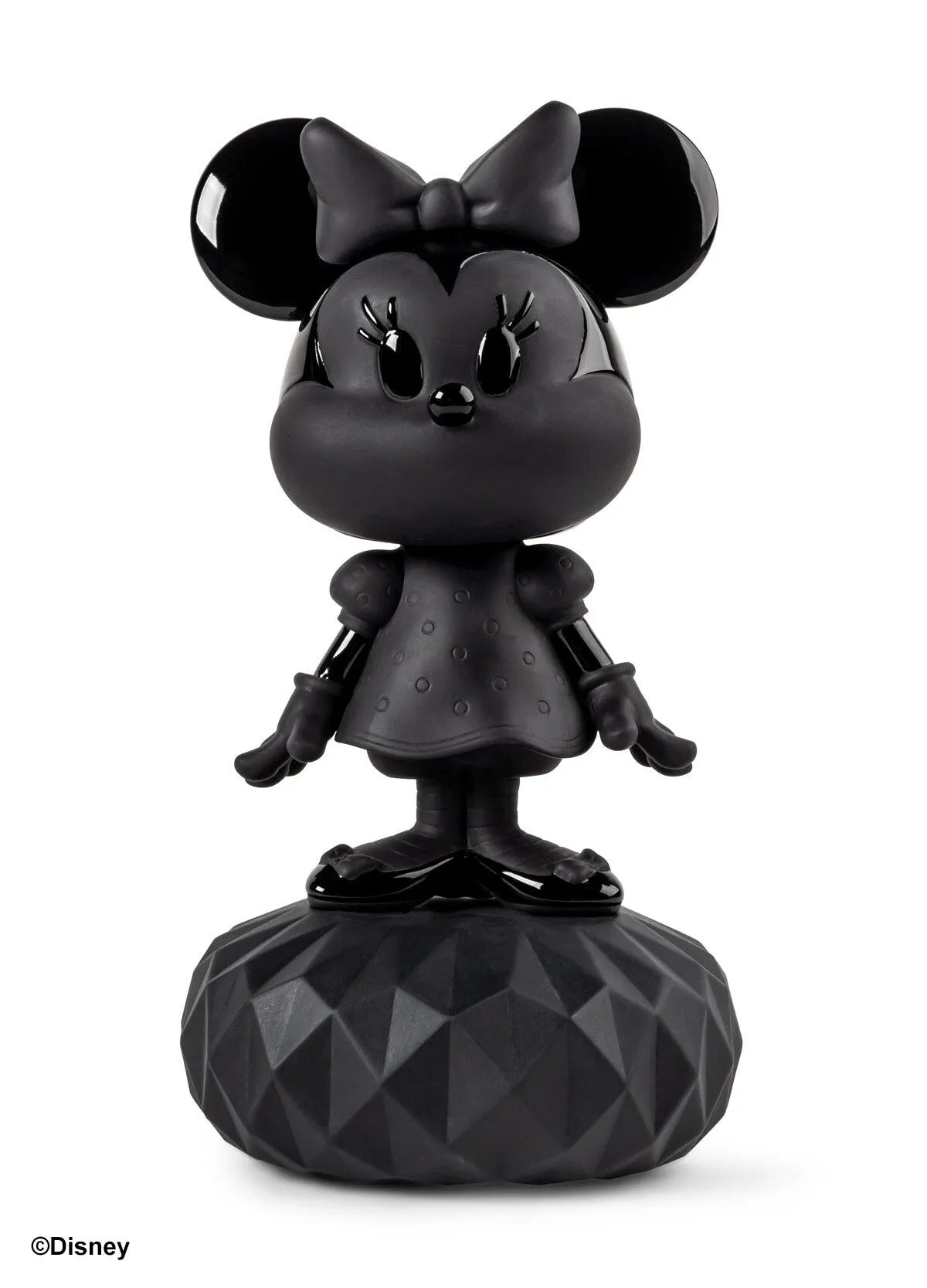 Lladro Minnie Mouse Black Porcelain Sculpture - Elegant Disney Collectible for Home Decor, Gift, and Display