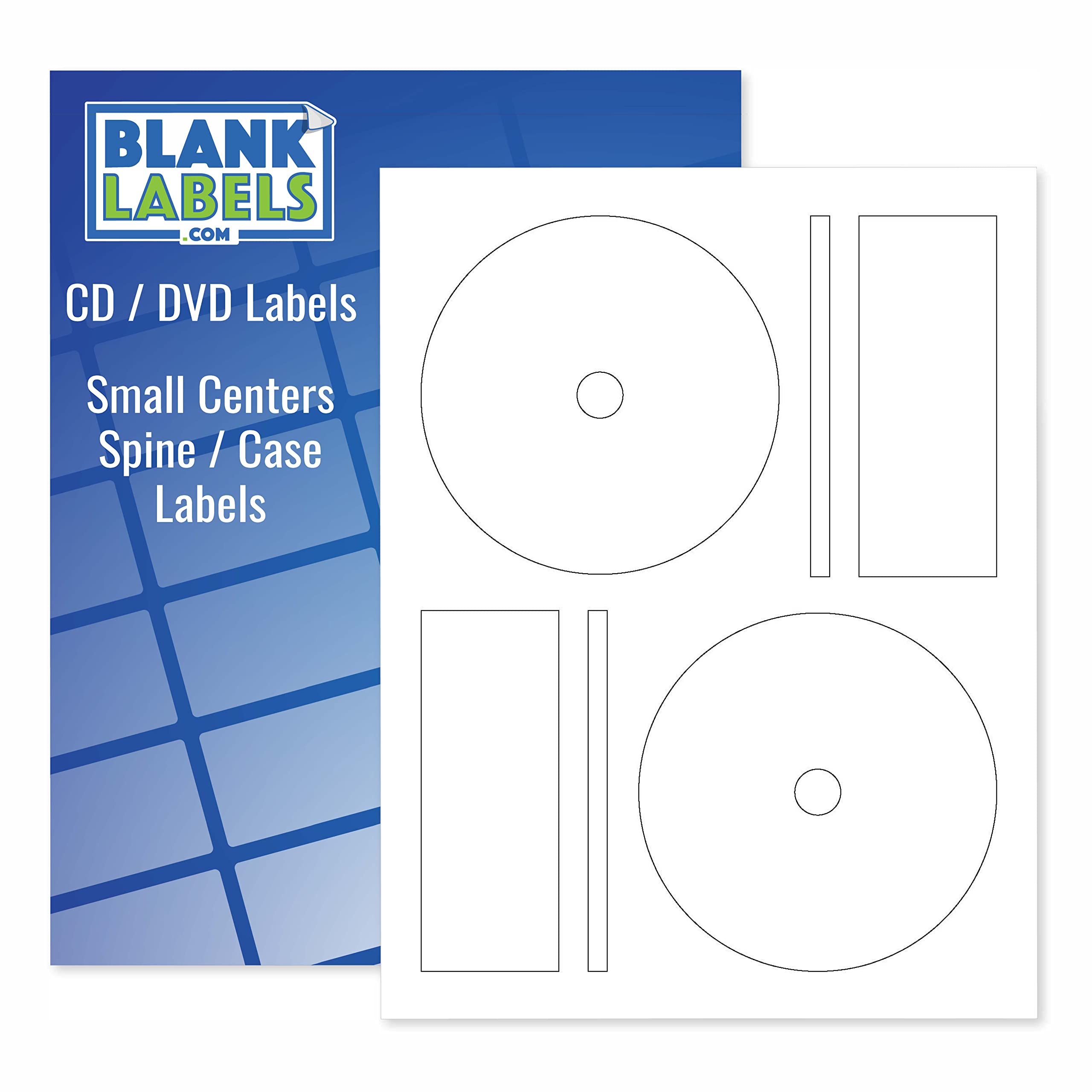 Blank CD/DVD Labels - Memorex Full Face Compatible, Small Center Style - 750 Sheets (1500 Disc Labels) - Permanent White Matte Finish for Inkjet & Laser Printers - Easy Peel, Made in USA - Perfect for Music Albums, Data Backup & Home Media Organization
