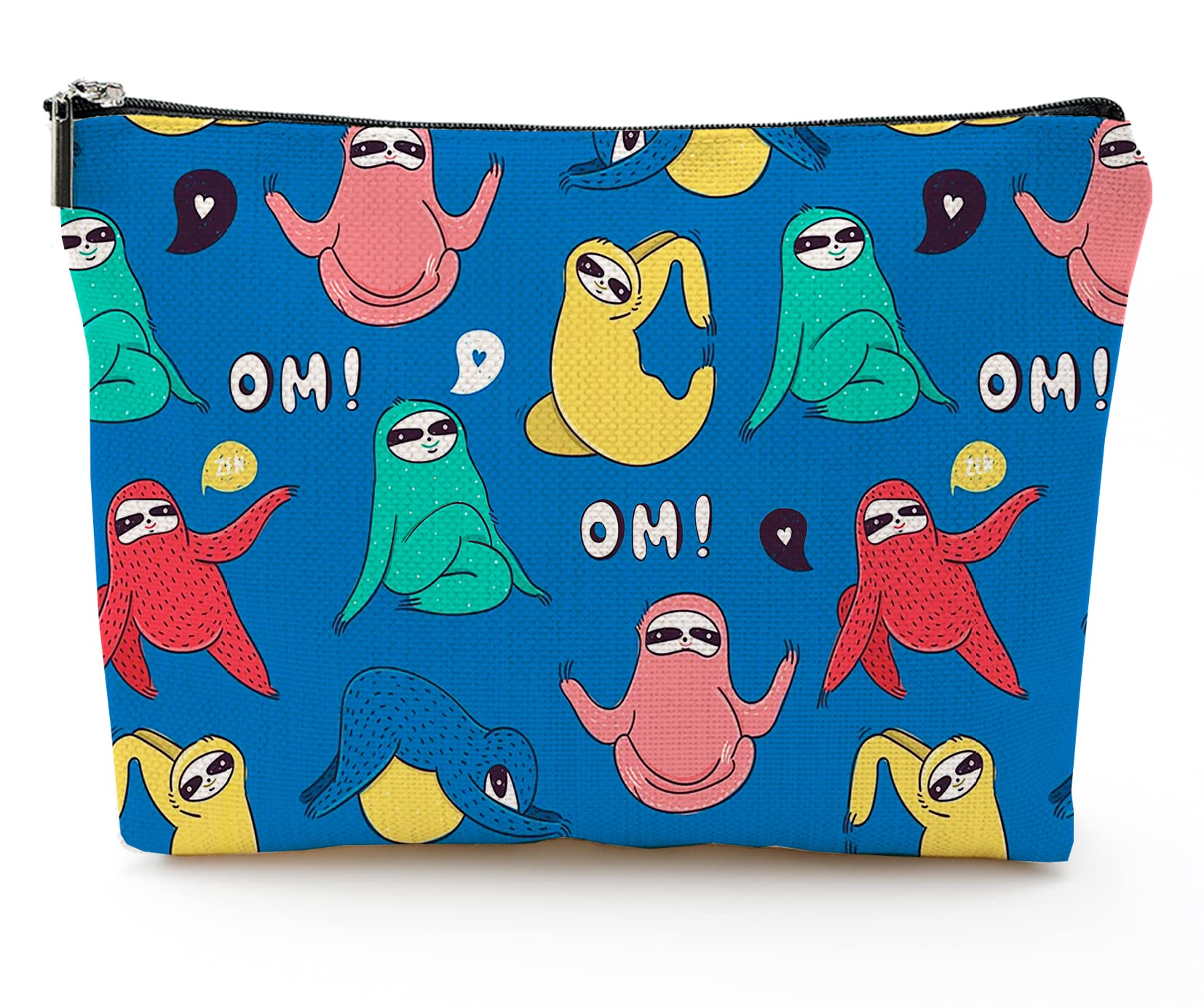 Braytow Cute Sloth Makeup Bag - Waterproof Canvas Cosmetic Pouch & Toiletry Organizer for Women - Travel-Friendly Zippered Storage Pouch - Perfect for Travel, Gym, and Daily Essentials Organization