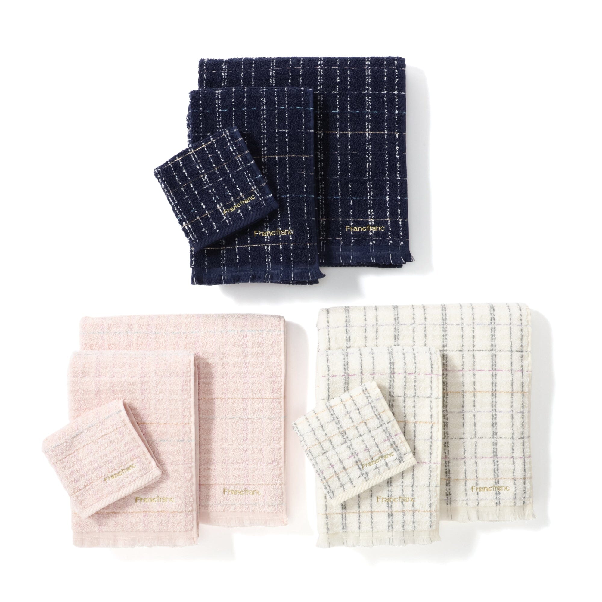 Antibacterial & Deodorizing Tweed Pattern Face Towel - Soft Pink for Skincare, Gym & Travel | Quick-Dry & Hypoallergenic