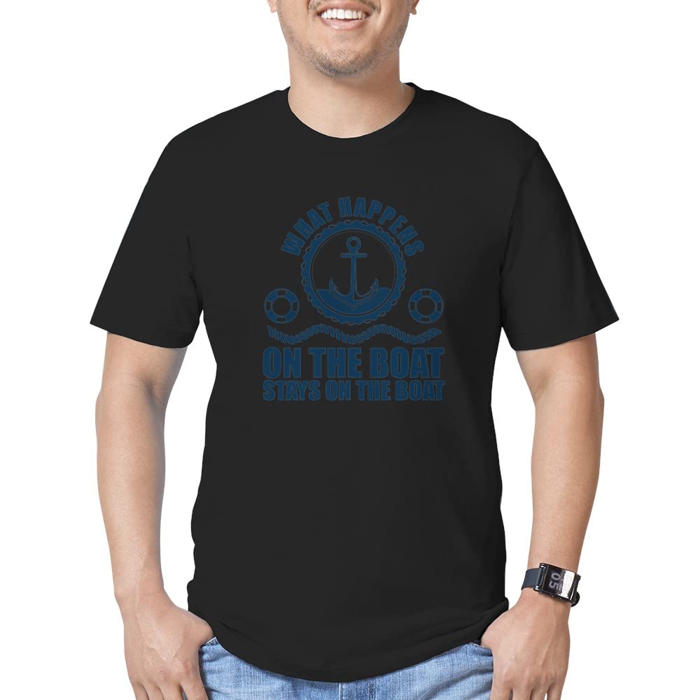 CafePress What Happens On The Boat Stays On The Boat Men's Fitted T-Shirt - Comfortable & Stylish for Boating, Fishing & Outdoor Adventures