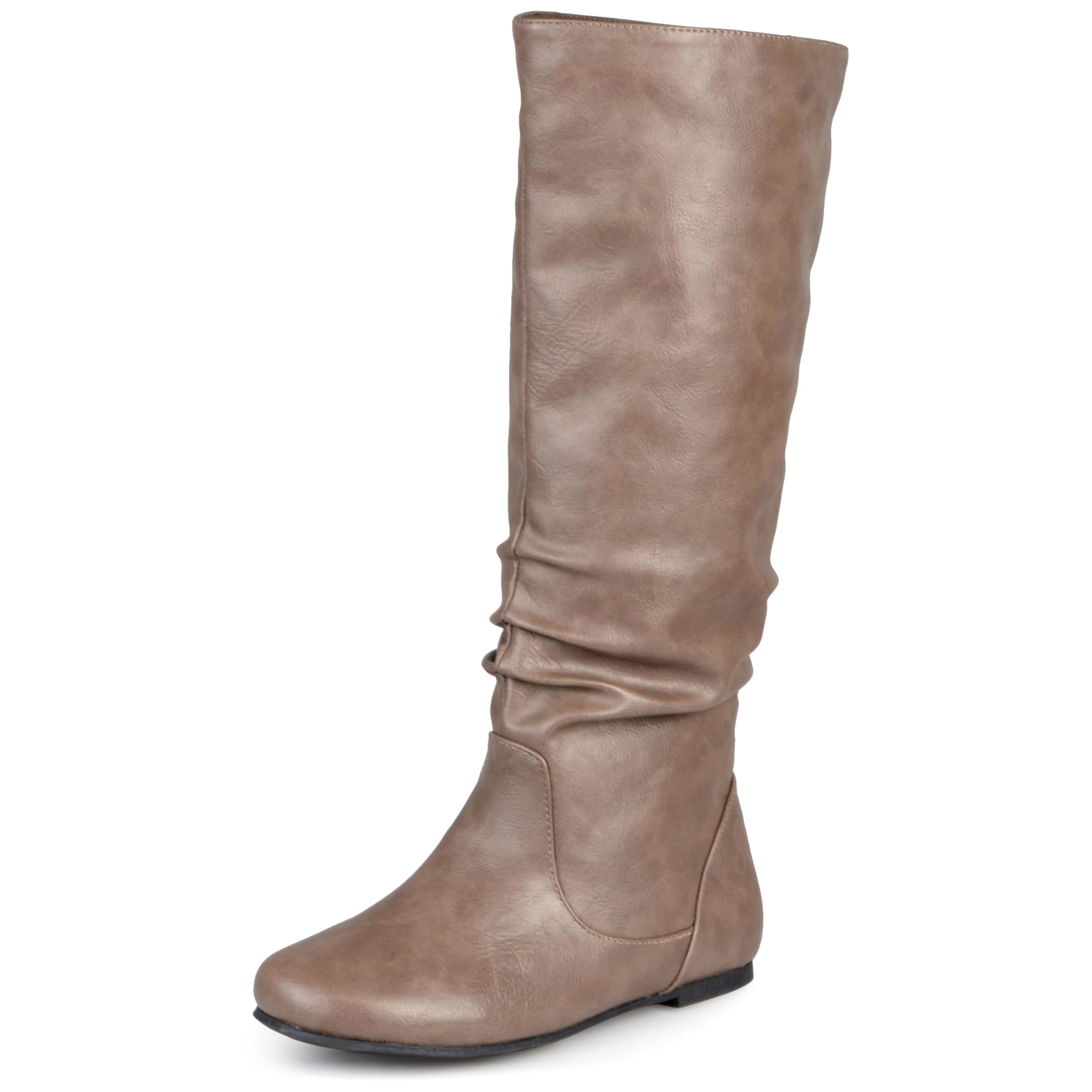 Journee Women's Jayne Round Toe Riding Boots - Stylish & Comfortable Equestrian Boots for Horseback Riding, Casual Wear & Outdoor Activities