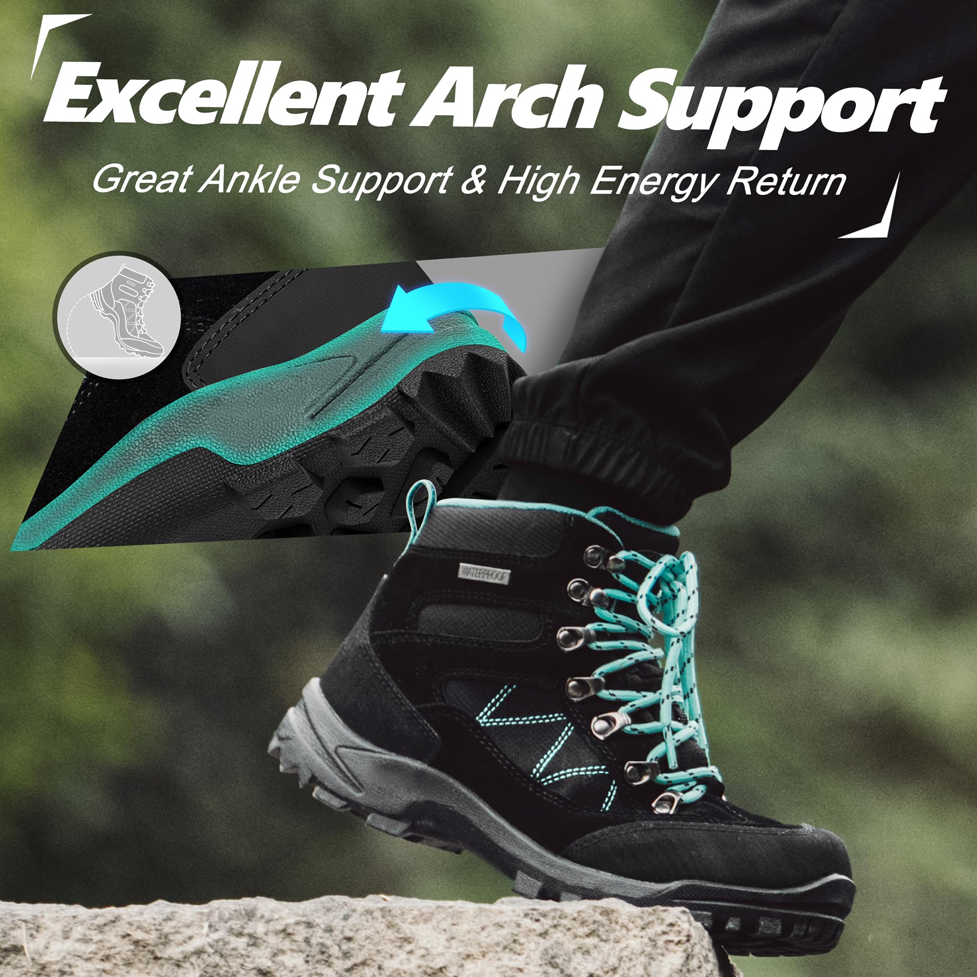 **Women's Waterproof Hiking Boots - Lightweight & Durable Outdoor Trekking Shoes for Camping, Trail Walking & Adventure**    *Perfect for Hiking, Backpacking, Mountain Climbing & Outdoor Exploration*