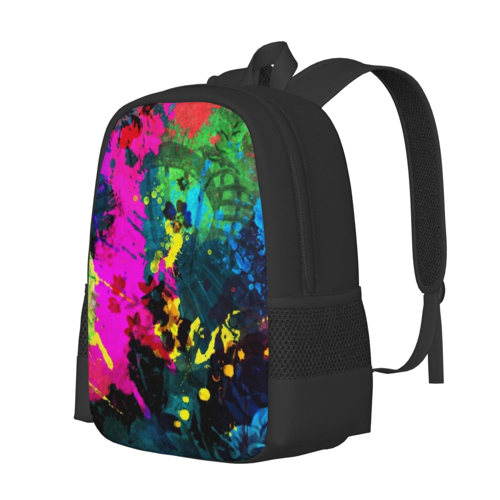 JZDACH Fashion Laptop Backpack for College & School - Lightweight Travel Hiking Backpack for Men & Women - Water-Resistant Paint Splatter Design - Perfect for Work, Study & Outdoor Adventures