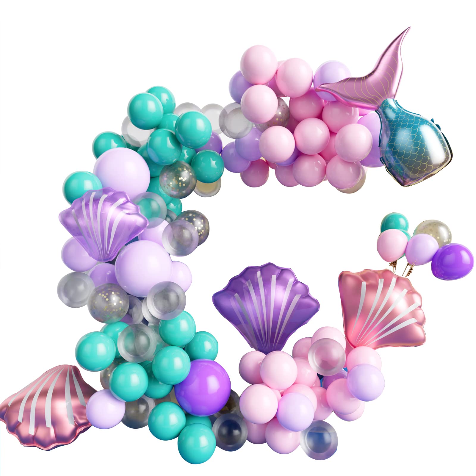 Shell Balloon & Pink Purple Macaron Balloon Garland Kit - Birthday Baby Shower Wedding Graduation Party Decorations | Perfect for Backdrop, Photo Booth & Ceiling Decor