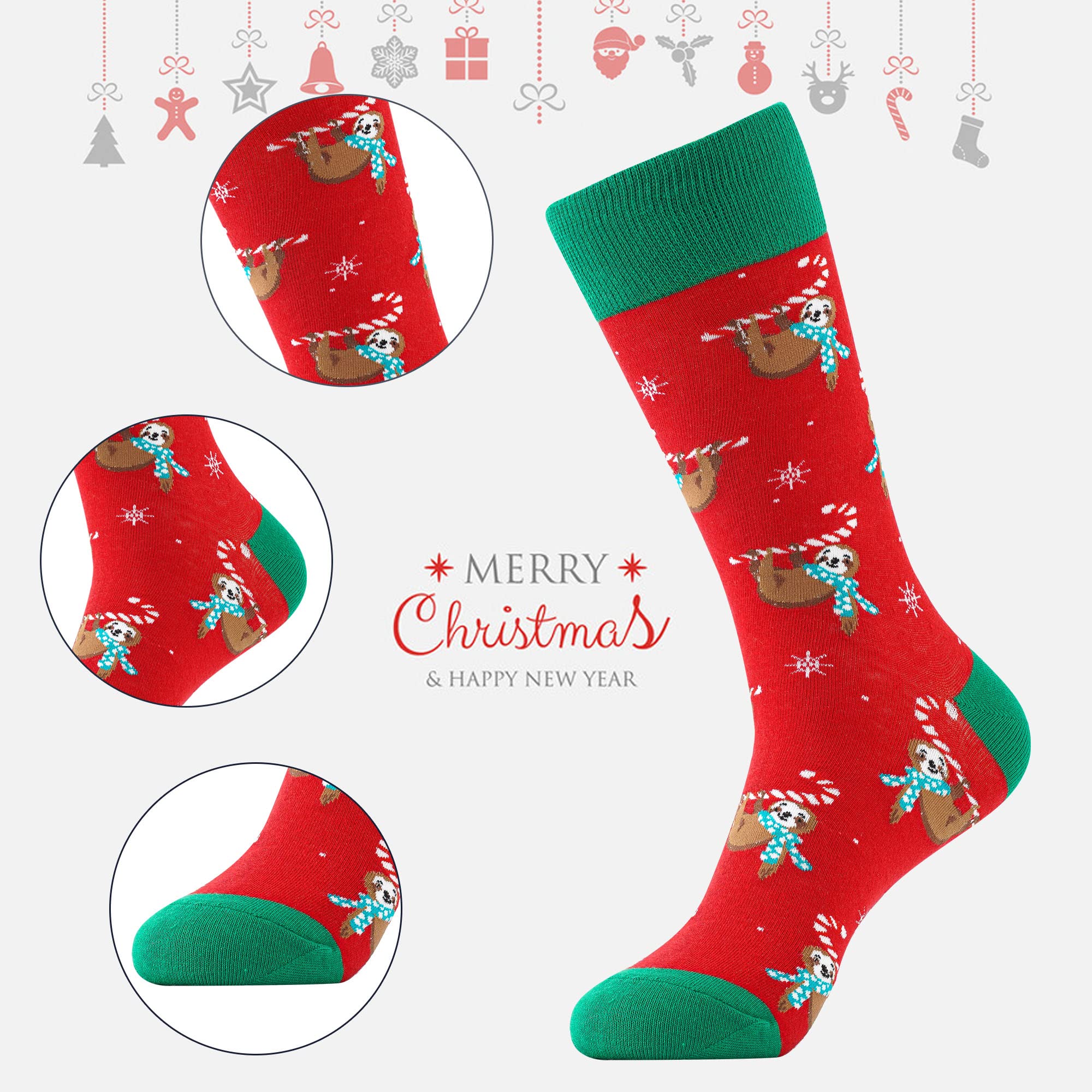BONANGEL 6 Pairs Christmas Socks for Men - Cozy Holiday Socks with Festive Designs, Perfect Christmas Gifts for Dad, Husband, Boyfriend - Great for Stocking Stuffers, Office Parties & Family Gatherings