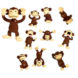 Bulk Monkey Figurines 100-Piece Set - Fun Animal Decor for Parties, Baby Showers & Jungle Themed Events