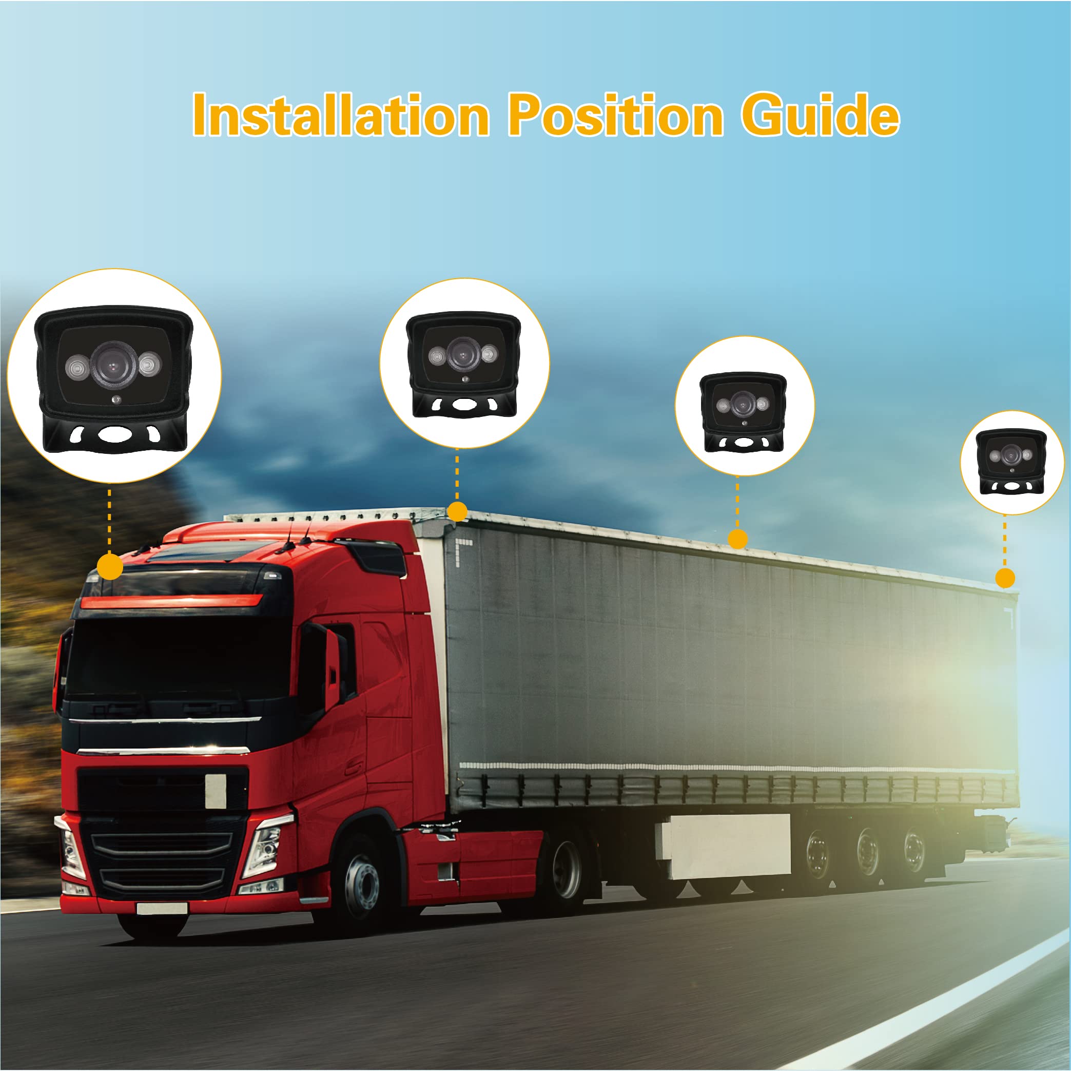1080P HD Backup Camera with 7” IPS Monitor - Wired DVR Dash Cam for Trucks, RVs, Trailers, Buses & Large Vehicles | Night Vision, Parking Assistance, Rear View Safety System | Perfect for Commercial Fleets & Long-Distance Driving
