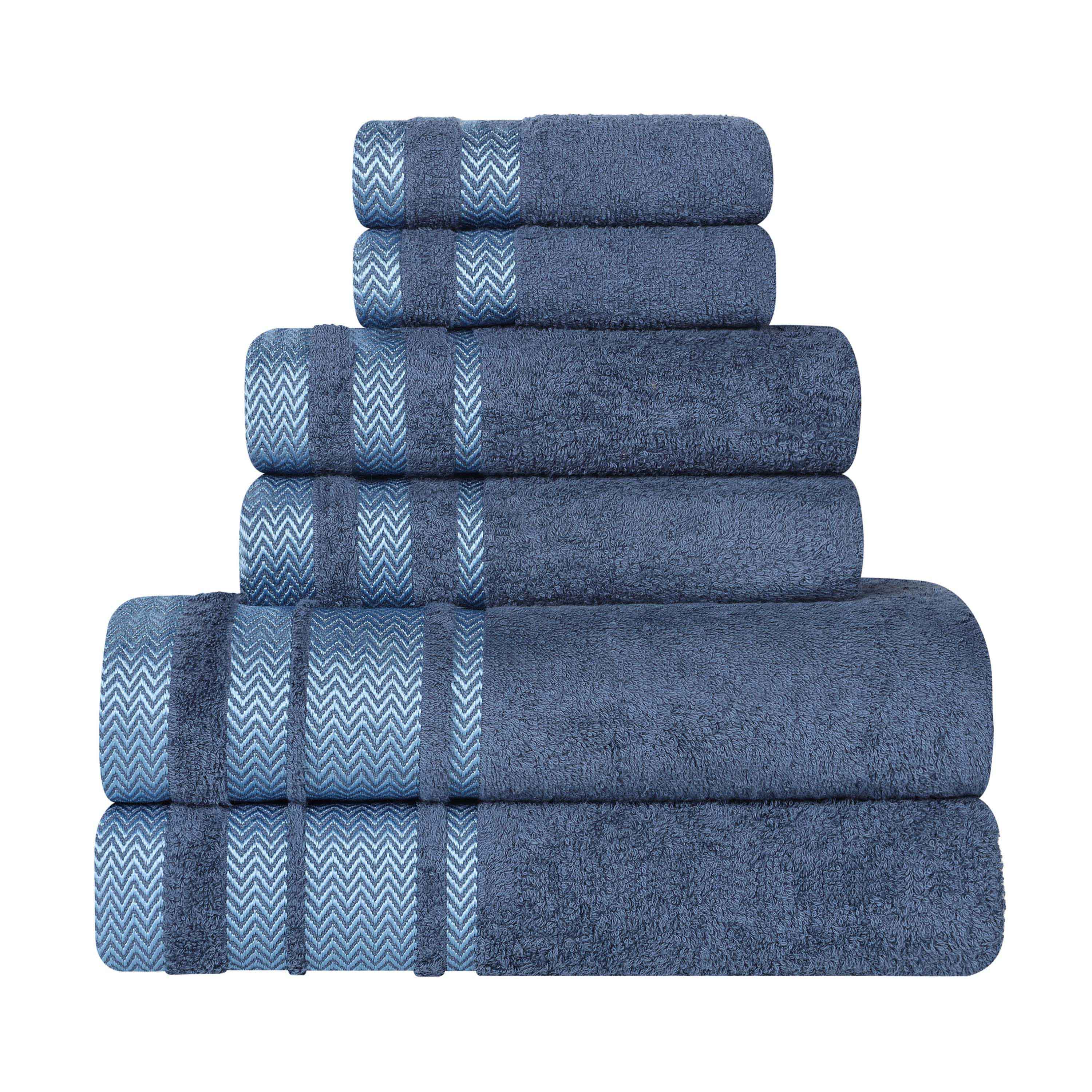Premium 6-Piece Cotton Towel Set - Medium Weight, Soft & Absorbent - Perfect for Bath, Spa, Gym & Guest Bathrooms