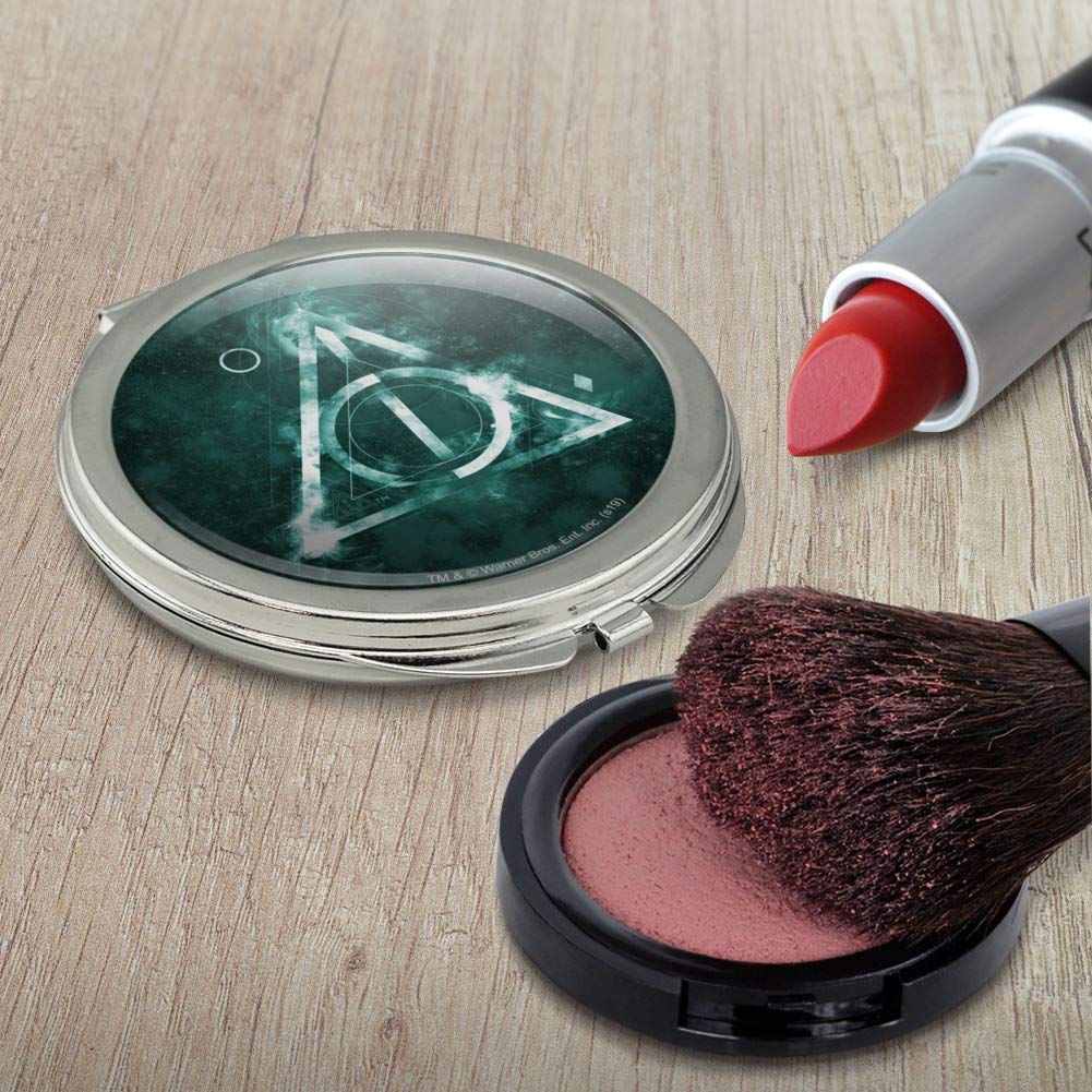 Harry Potter Deathly Hallows Logo Compact Travel Purse - Stylish Handbag with Mirror for Makeup, Cosmetics & Essentials | Perfect for Travel, Daily Use & Harry Potter Fans Collection