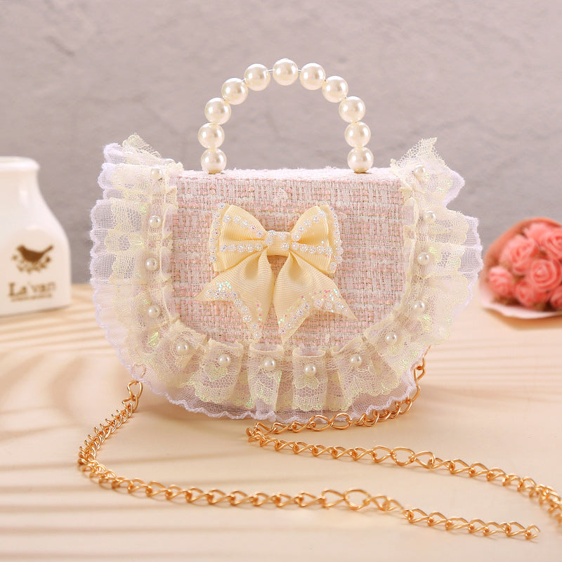 Flower Girl Bow Bag for Kids - Princess Handbag for Girls - Perfect for Weddings, Parties & Special Occasions