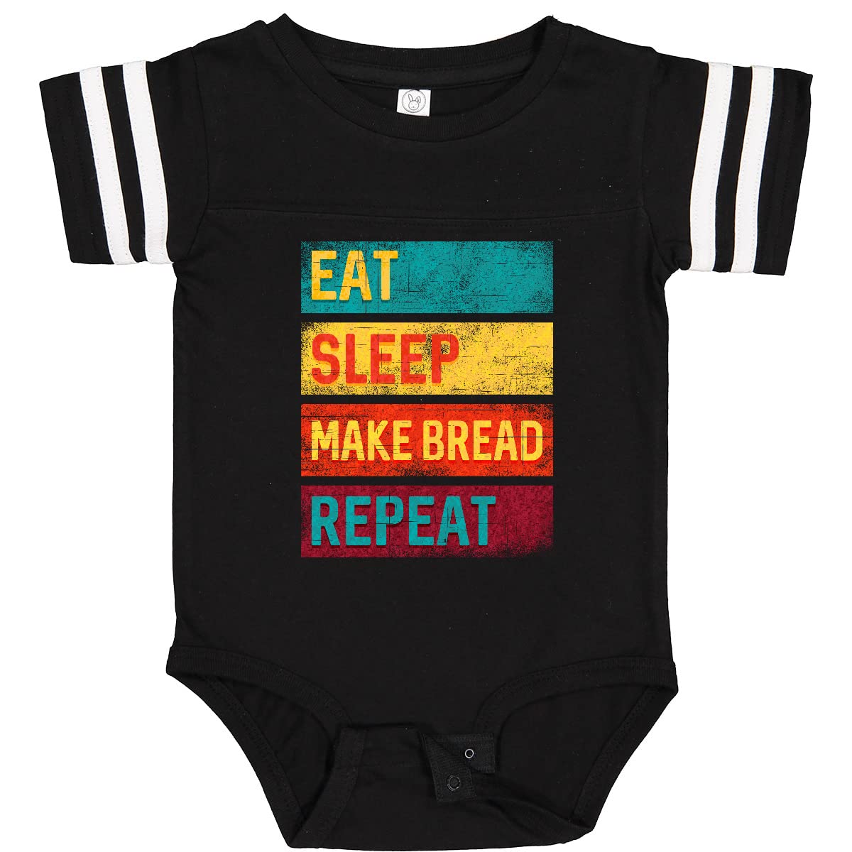 Eat Sleep Make Bread Baby Bodysuit - Funny Baking & Bread Making Outfit for Infants - Perfect for Bakeries, Cooking Classes & Family Baking Days