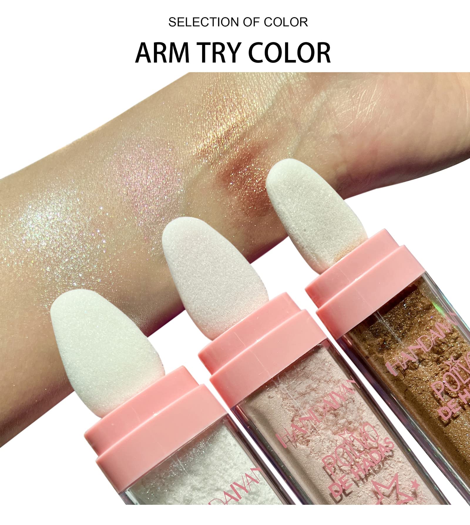 Natural Sparkly Shimmer Highlighting Powder - Face & Body Blusher with Glossy Finish | For Cheeks, Hair & Fairy Makeup Looks | Vegan & Cruelty-Free