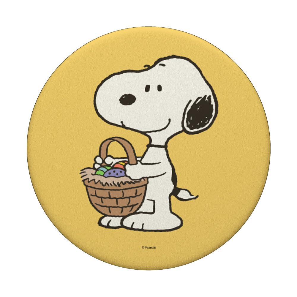 Peanuts Snoopy Easter Basket with Eggs - PopSockets Standard PopGrip for Phone & Tablet - Perfect for Easter Gifts, Spring Decor, and Kids' Party Favors