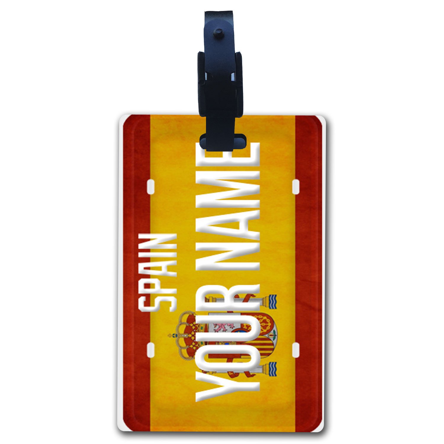 Custom Personalized Luggage Tags with Spain Flag Design - BRGiftShop Travel ID Tags for Suitcases, Bags & Backpacks - Perfect for Vacation, Business Trips & Air Travel