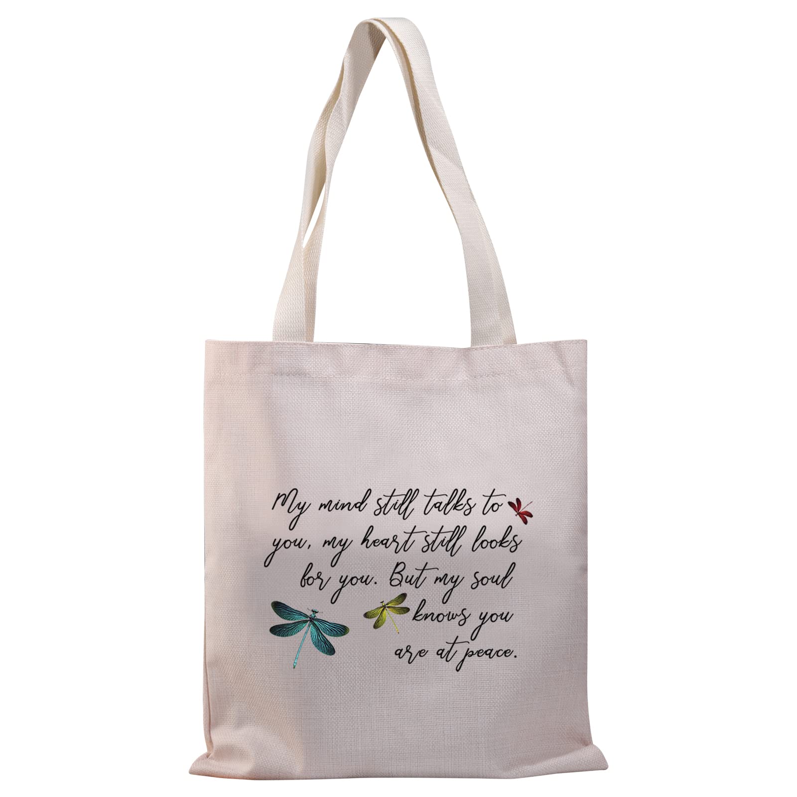 BDPWSS Dragonfly Tote Bags for Women - Stylish Dragonfly Print Handbag for Dragonfly Lovers, Memorial Gift & Everyday Use - Perfect for Work, Shopping, and Travel (Dragonfly at Peace TG)