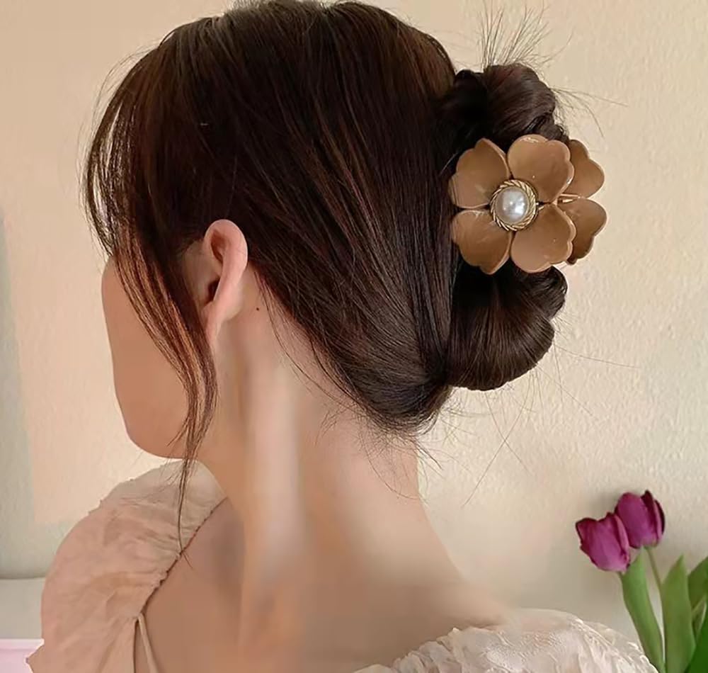 5 Pack Medium Hair Claw Clips (2.4 Inch) - Small Hair Clips for Ponytails, Cute Floral Design Hair Accessories for Women & Girls - Perfect for School, Work, Parties and Everyday Styling