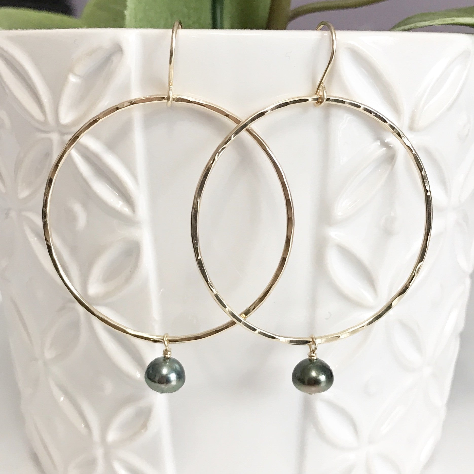 Exquisite Keshi Tahitian Pearl Earrings (E350) - Handmade Jewelry for Women, Perfect for Weddings, Parties & Special Occasions