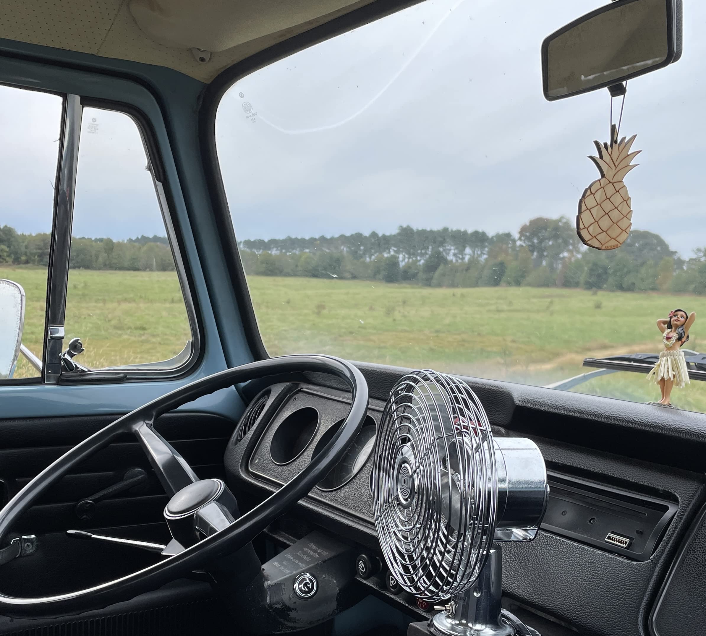 Premium Wooden Car Air Freshener - 365+ Days Long-Lasting Vanilla Lavender Scent - Includes Pineapple Hanging Mirror Diffuser & Fragrance Oil - 100% American Made - Perfect for Cars, Offices & Home Décor