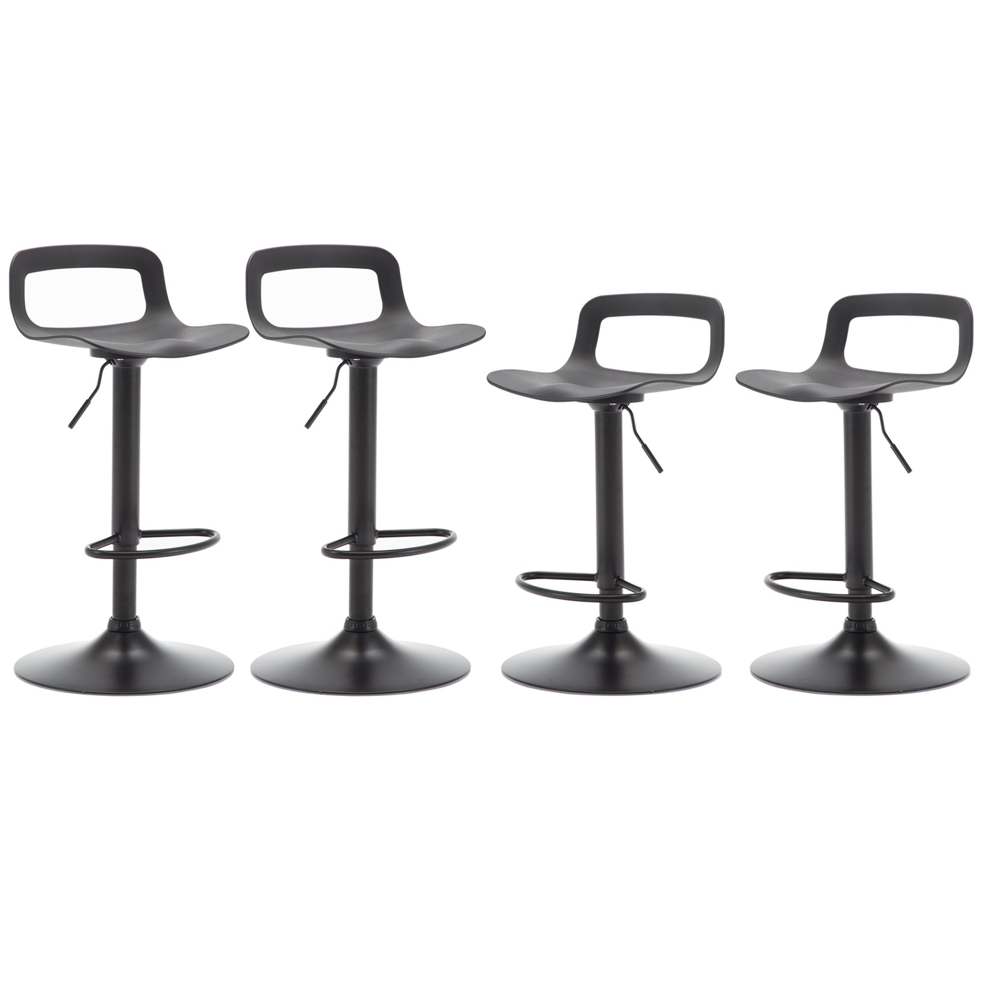 NOBPEINT Adjustable Swivel Bar Stool Set of 4 - Modern Chrome & Black Counter Height Stools with Air Lift Technology - Perfect for Kitchen Islands, Home Bars & Dining Counter Seating