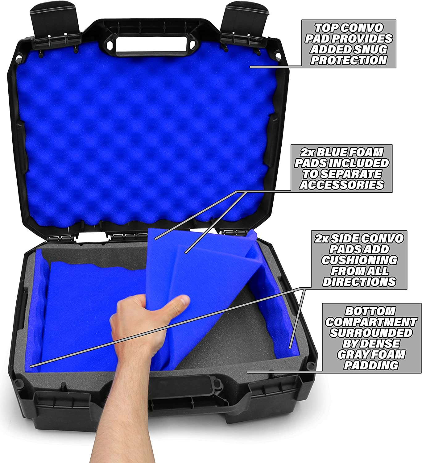 CASEMATIX DJ Mixer Case Compatible with Yamaha MG10XU, MG10, MG06 - Shockproof 10-Input Stereo Mixer Carrying Case with Red Foam Protection - Perfect for Studio, Live Performances & Travel