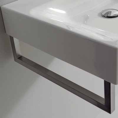 Polished Chrome Metal Towel Bar 14-3/4 Inch - Bathroom & Kitchen Towel Holder for Modern Home Decor