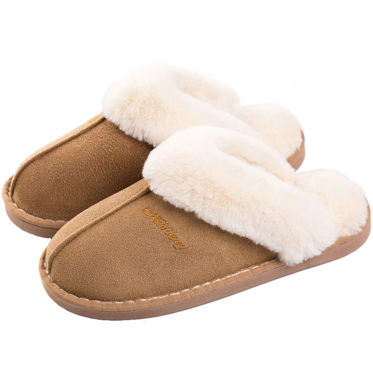 Afellicy Women's Cozy Memory Foam Slippers - Warm Fuzzy House Shoes with Soft Fur Lining for Indoor & Outdoor Wear - Perfect for Winter, Fall, Bedroom, Lounge & Home Comfort