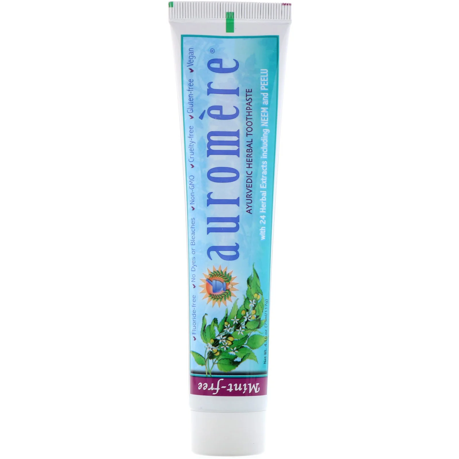 Auromere Ayurvedic Fluoride-Free Toothpaste for Natural Oral Care - Ideal for Sensitive Teeth & Holistic Dental Hygiene