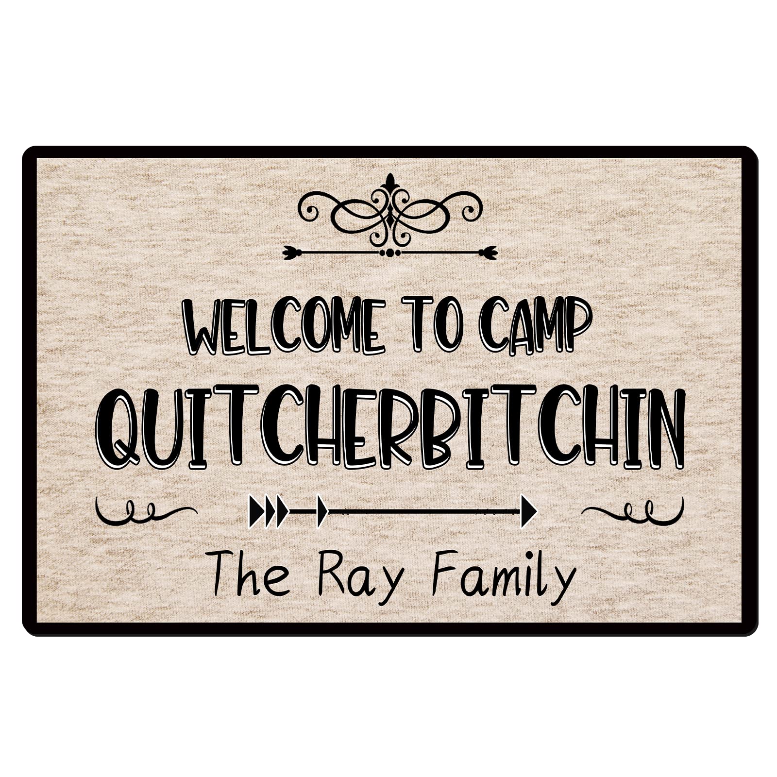 Personalized RV Welcome Doormat - Custom Camping Mat with Family Name, Non-Slip Outdoor Rug for Trailers & RVs, 16