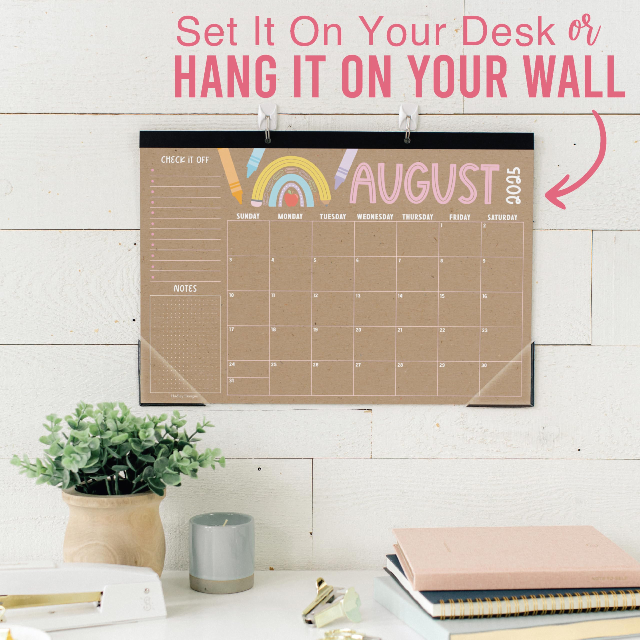 Hadley Designs Large 18-Month Desk Calendar 2025-2026 | 17