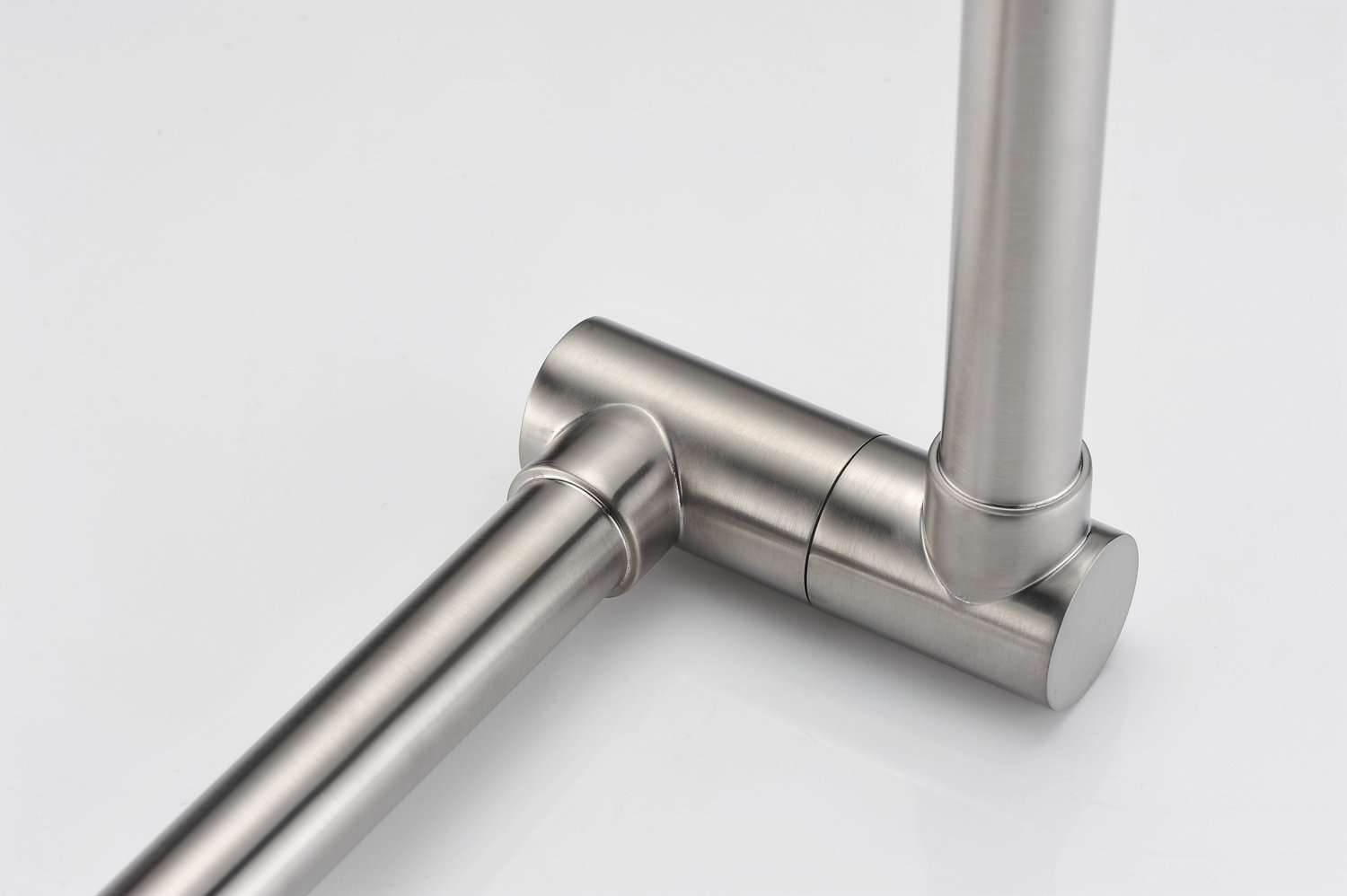 SUMERAIN Wall Mount Pot Filler Faucet - Brushed Nickel Finish with Dual Swing Joints - Perfect for Kitchen Sink, Stove & Cooking Area