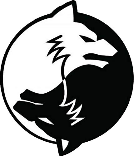 Viking Wolf Sticker - Black & White Decal for Car, Laptop, Helmet