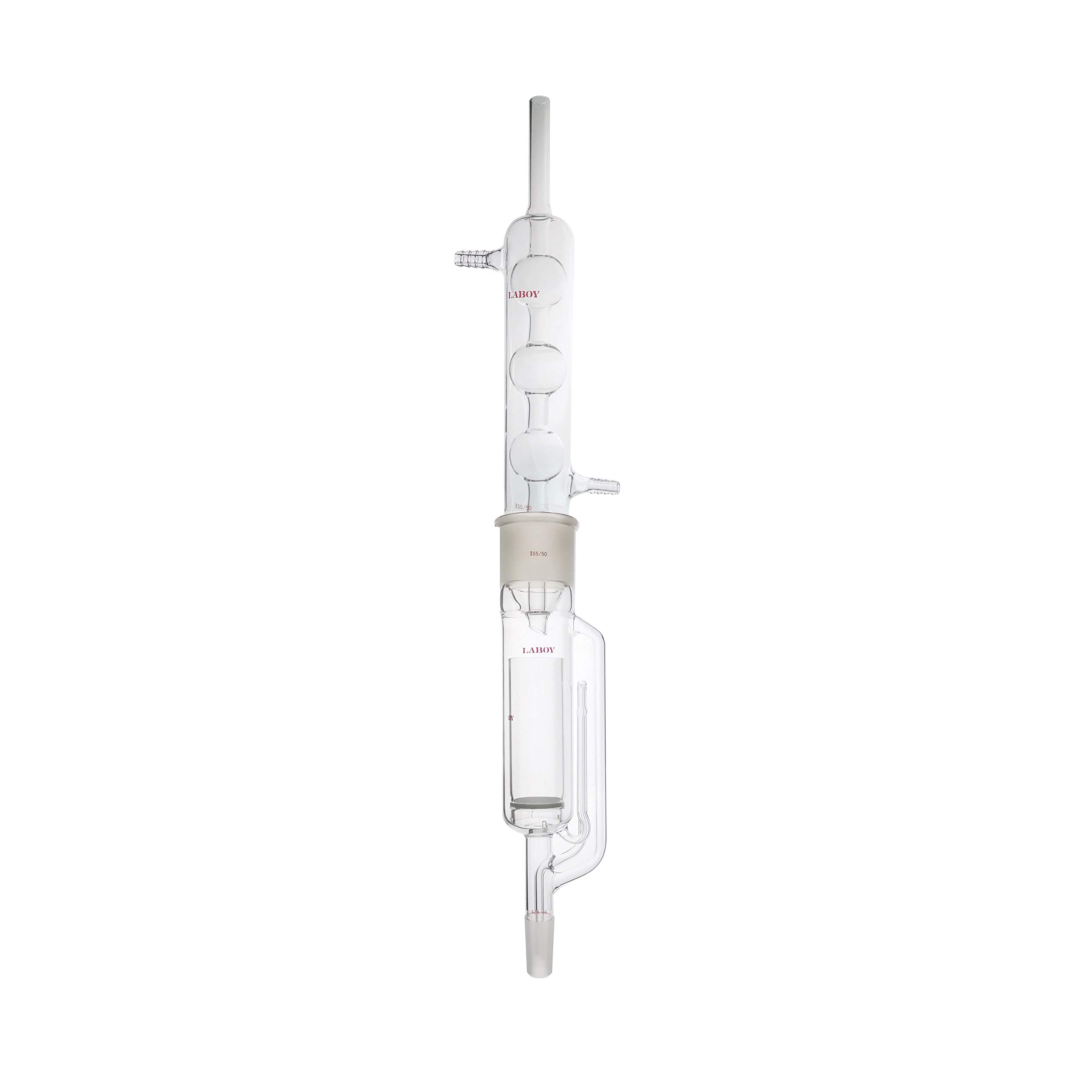 Laboy 55/50 Soxhlet Extractor Kit with Extraction Tube, Allihn Condenser & Thimble - Essential Oil Distillation Apparatus for Organic Chemistry Lab, DIY Aromatherapy & Herbal Extraction