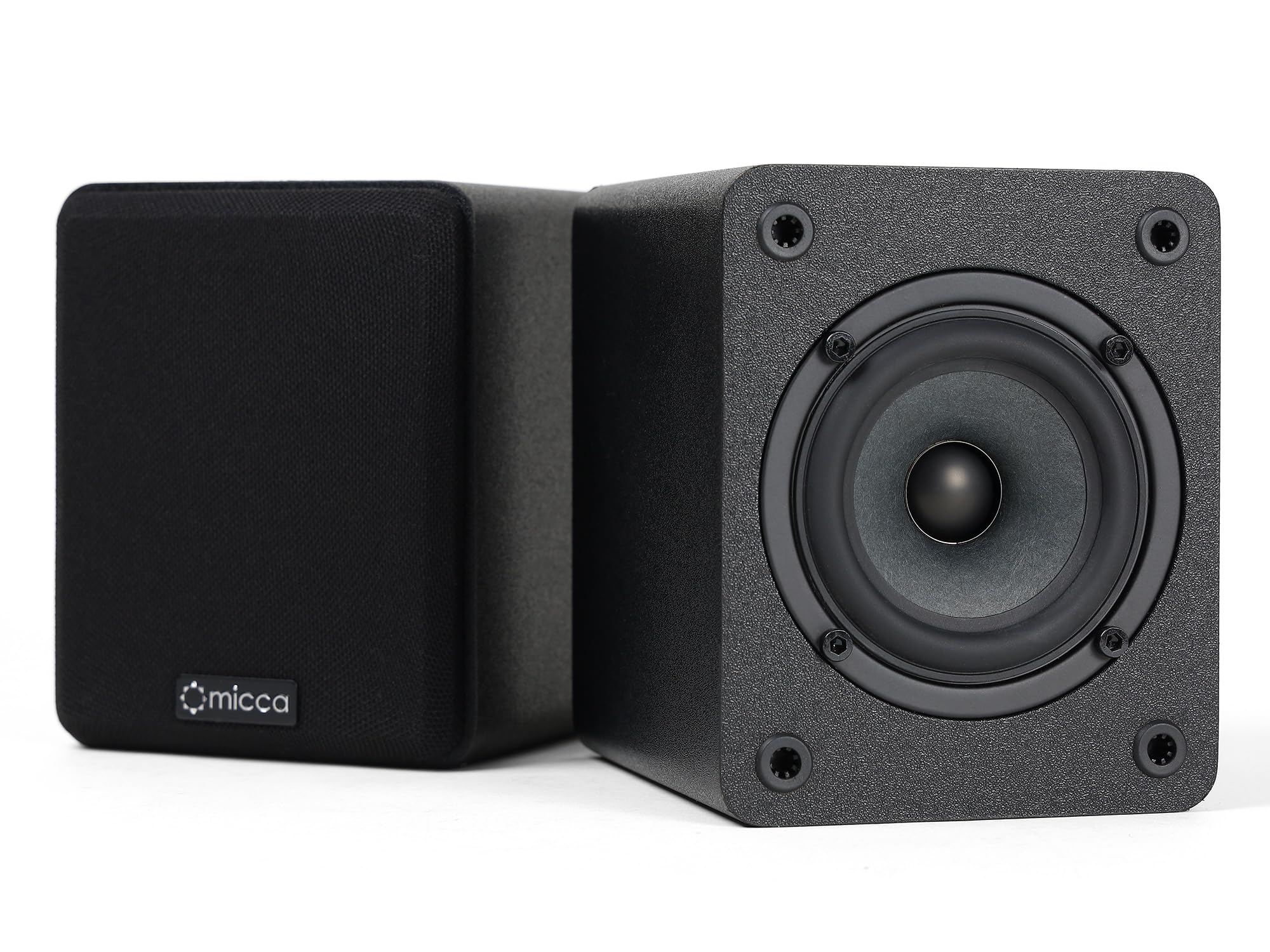 Micca COVO-S Compact 2-Way Passive Bookshelf Speakers - 3-Inch Woofer & 0.75-Inch Tweeter - Wall Mountable (Pair, Black) - Perfect for Home Theater, Gaming & Music Listening