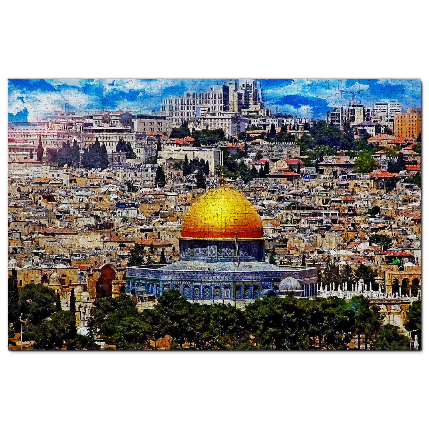 1000 Piece Israel Jigsaw Puzzle - Old City of Jerusalem Wooden Travel Souvenir - Perfect for Adults, Home Decor & Educational Gifts