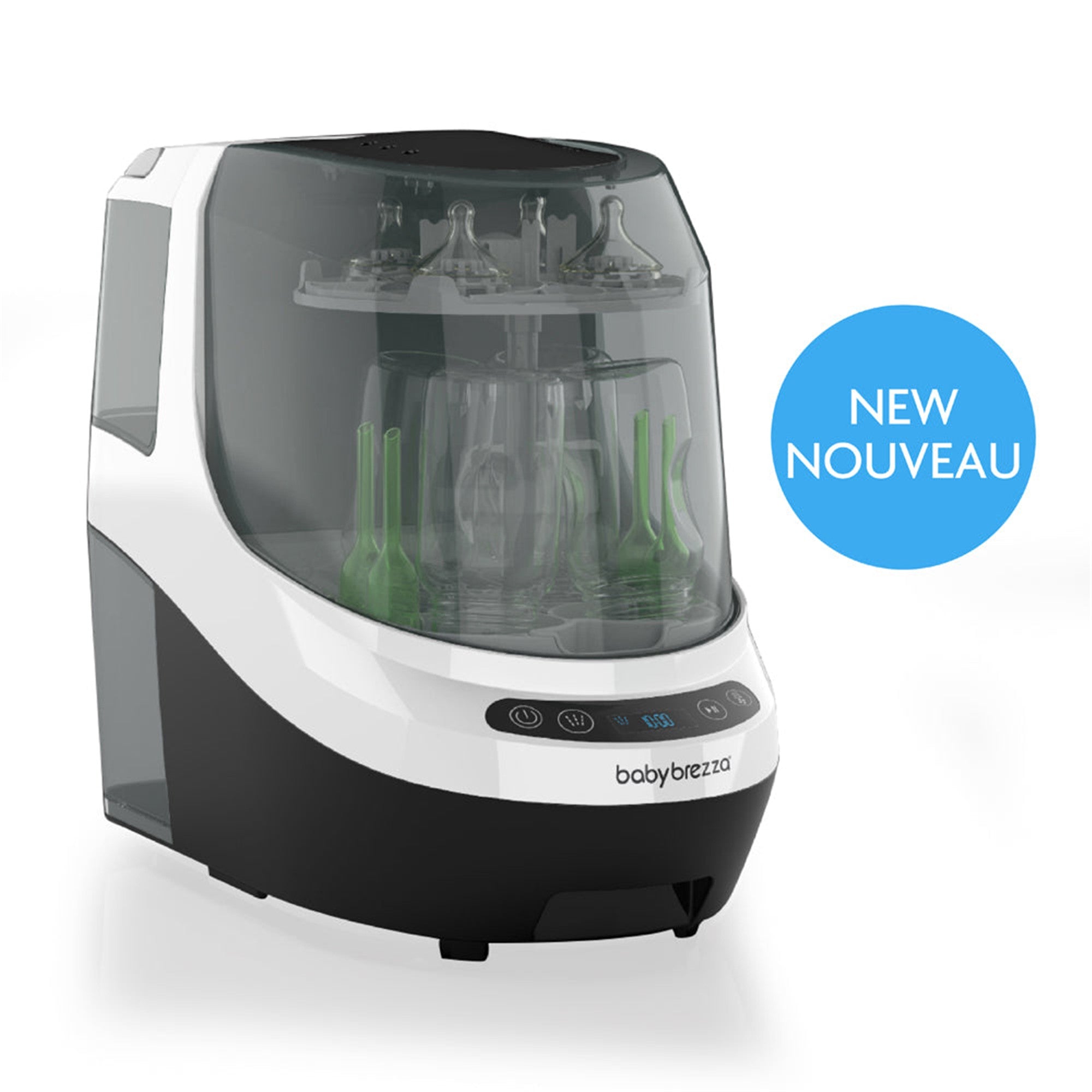 Baby Brezza Bottle Washer Pro - Automatic Baby Bottle Sterilizer & Dryer, White | Perfect for Nursery, Daycare & Travel | BPA-Free, Fast Cleaning & Sanitizing