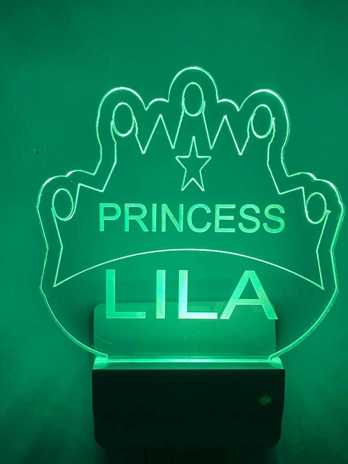 Personalized LED Night Light with Multi-Color Options - Ultra-Slim Touch Control, Dusk to Dawn Sensor, Perfect for Kids' Bedroom, Nursery, Bathroom & Hallway - Ideal Christmas/Birthday Gift (Princess Crown Design)