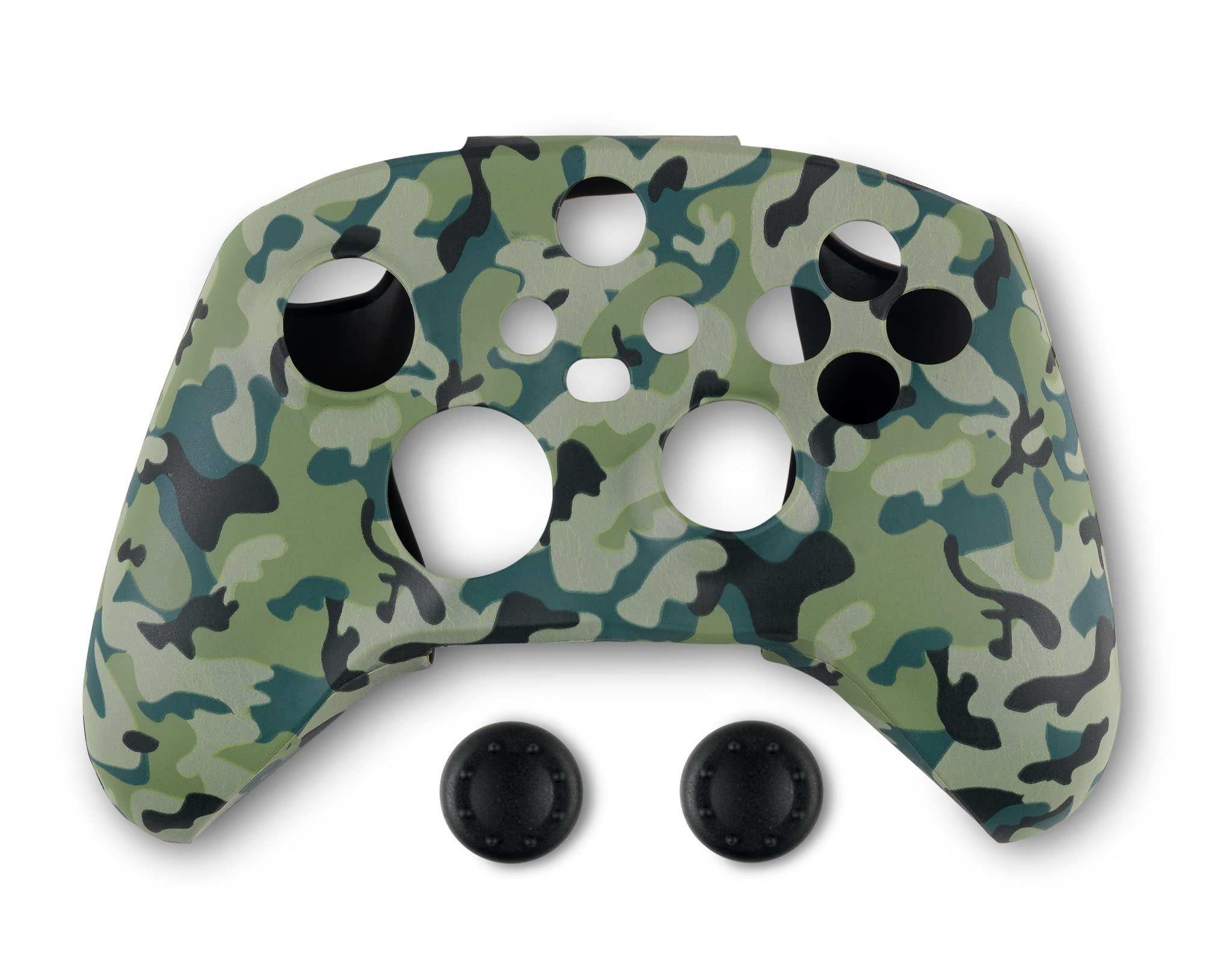 Spartan Gear - Xbox Series X/S Controller Silicone Skin Cover & Thumb Grips - Green Camo - Enhanced Grip & Protection for Gaming Sessions, Perfect for Competitive Play & Long Gaming Hours