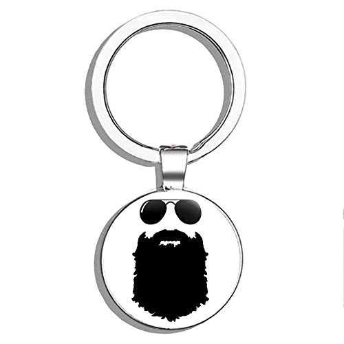Double Sided Stainless Steel Beard Keychain - Durable Key Ring Holder for Men with Carabiner Clip | Perfect for Keys, Car Finder & Everyday Carry Accessories