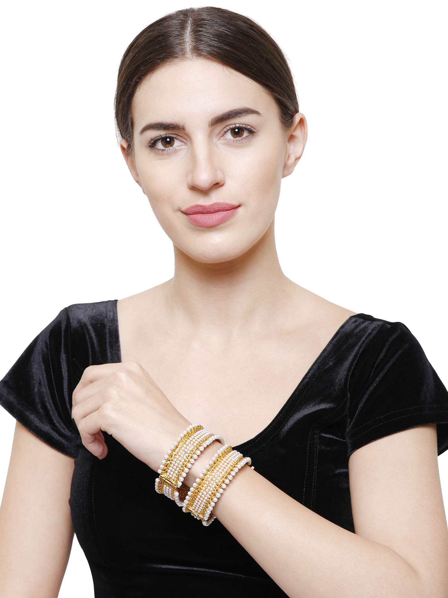 YouBella Women's Traditional Gold Plated Bangles - Elegant Jewelry for Women & Girls | Perfect for Weddings, Parties & Everyday Wear