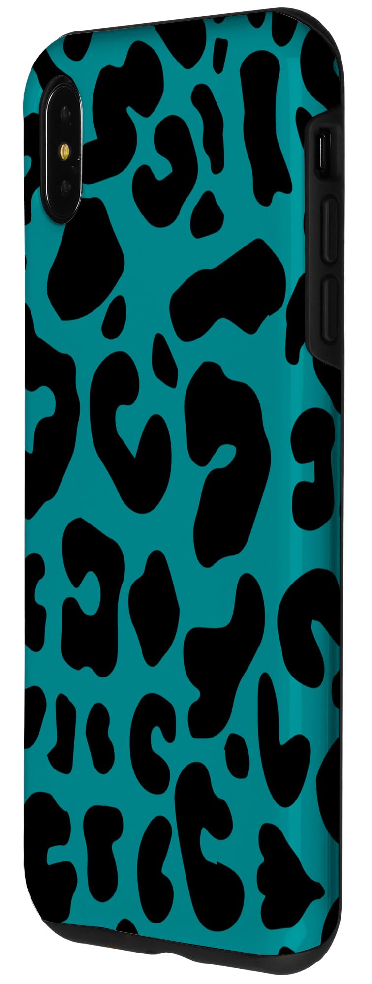 iPhone XS Max Case - Teal Leopard Cheetah Print Phone Cover for Women | Cute Animal Design Protective Case | Perfect for Daily Use, Travel & Fashion Accessory
