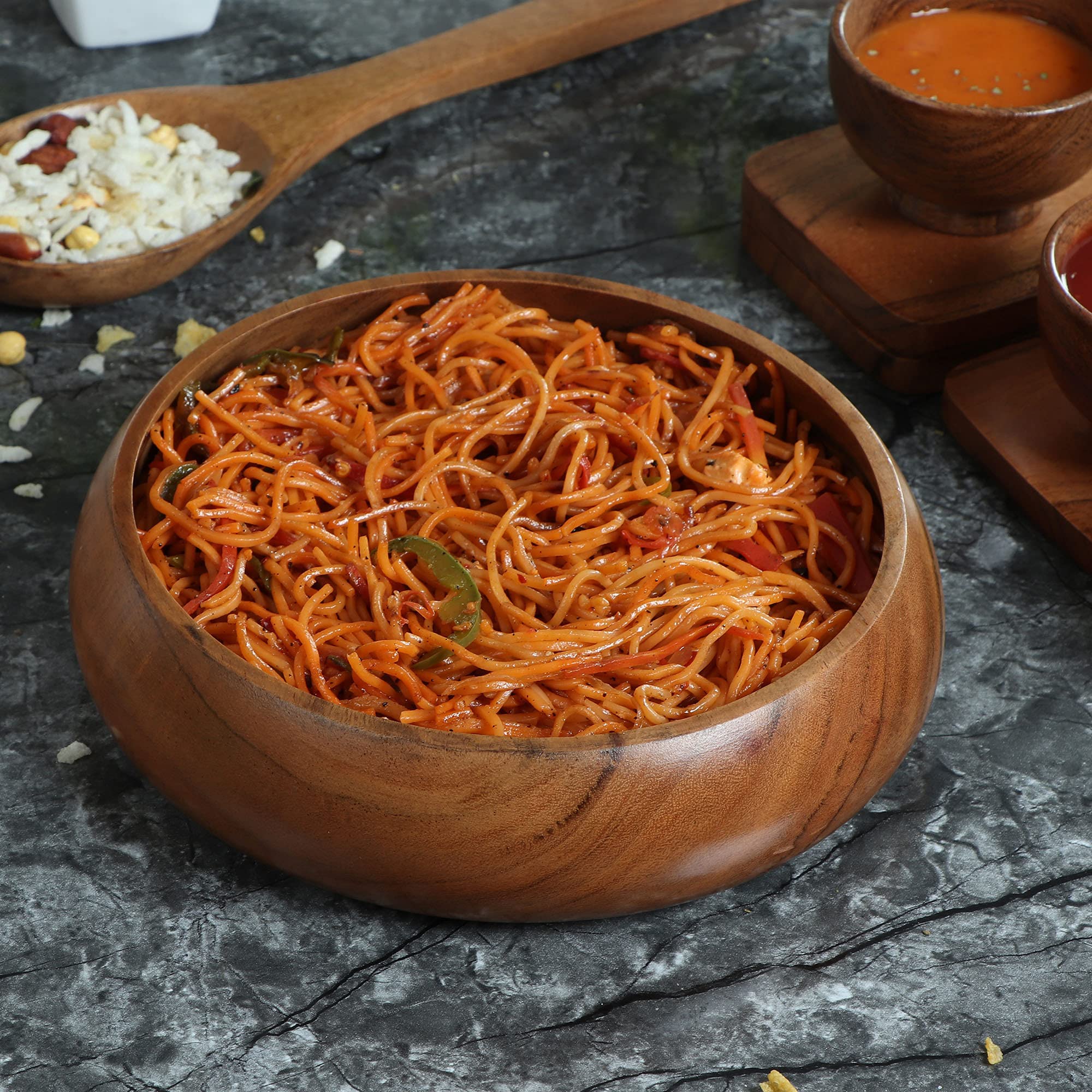 Premium Acacia Wood Bowls Set of 3 - 8x2 Inches (25 oz) for Salad, Pasta, Rice & More | Eco-Friendly Kitchenware for Healthy Meals, Snacks & Smoothie Bowls | Perfect for Dining, Entertaining & Meal Prep